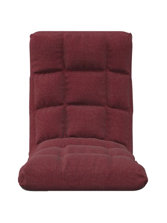 Skládací lenoška na podlahu vínová textil