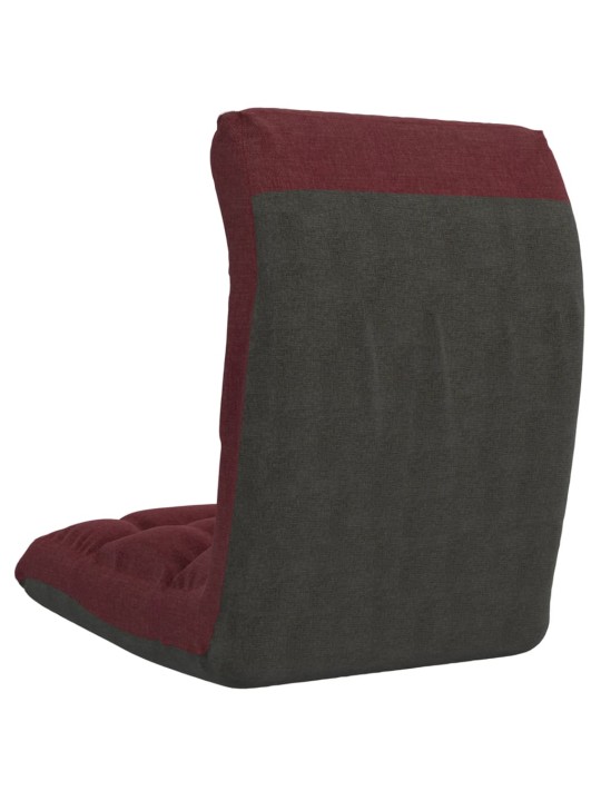 Skládací lenoška na podlahu vínová textil