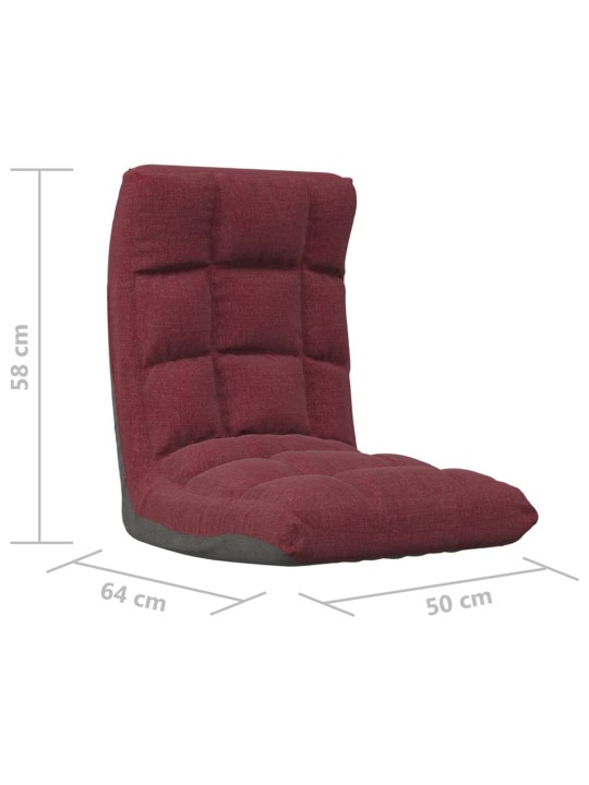 Skládací lenoška na podlahu vínová textil