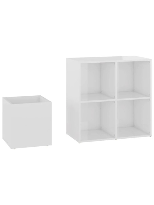 Botník do předsíně bílý lesklý 105x35,5x70 cm kompozitní dřevo