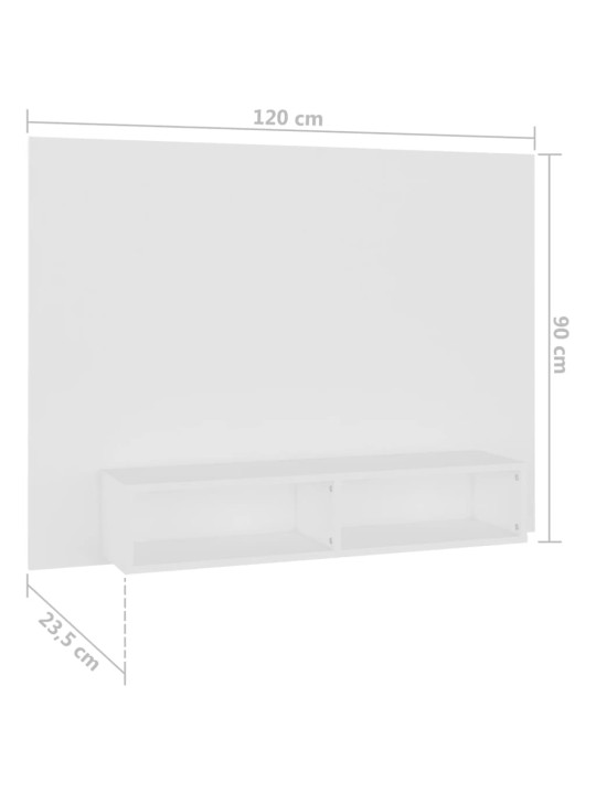 Nástěnná TV skříňka bílá 120 x 23,5 x 90 cm dřevotříska