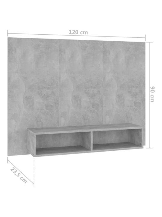 Nástěnná tv skříňka betonově šedá 120x23,5x90 cm dřevotříska
