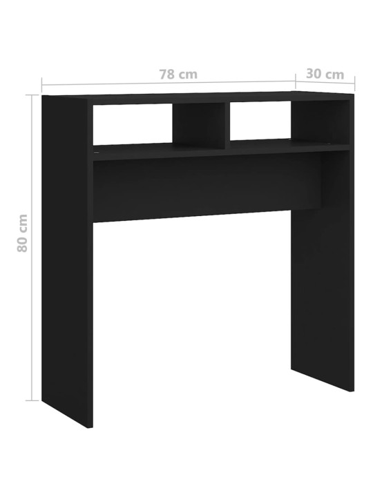 Konzolový stolek černý 78 x 30 x 80 cm kompozitní dřevo