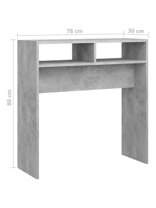 Konzolový stolek betonově šedý 78 x 30 x 80 cm kompozitní dřevo