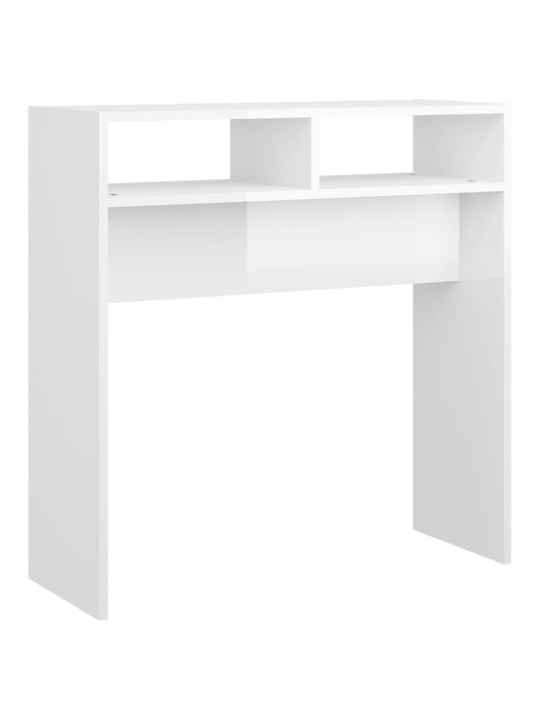 Konzolový stolek bílý vysoký lesk 78 x 30 x 80 cm kompozit