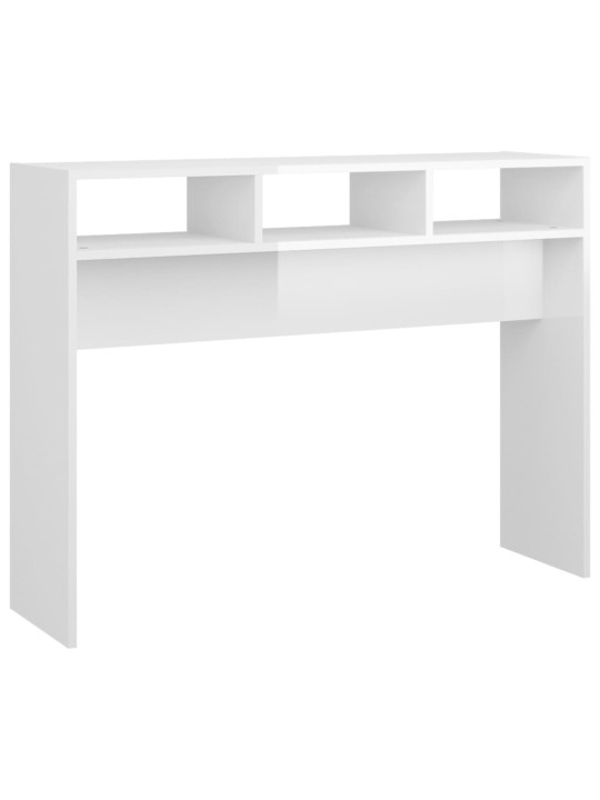 Konzolový stolek bílý vysoký lesk 105x30x80 cm kompozitní dřevo