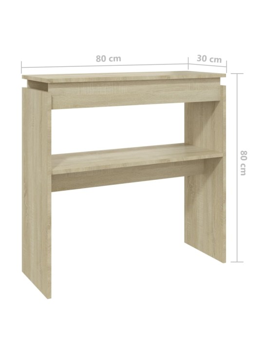 Konzolový stole dub sonoma 80 x 30 x 80 cm kompozitní dřevo