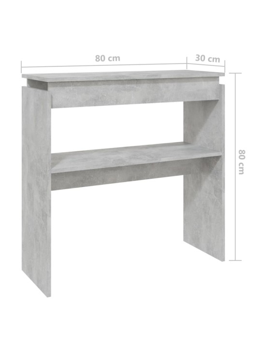 Konzolový stolek betonově šedý 80 x 30 x 80 cm kompozitní dřevo