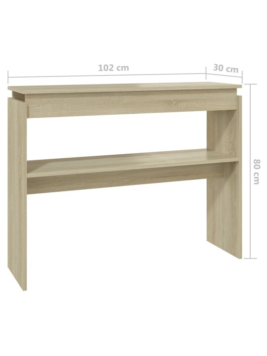 Konzolový stolek dub sonoma 102 x 30 x 80 cm kompozitní dřevo
