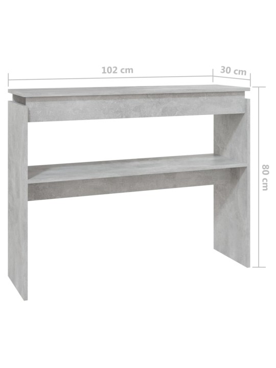Konzolový stolek betonově šedý 102x30x80 cm kompozitní dřevo