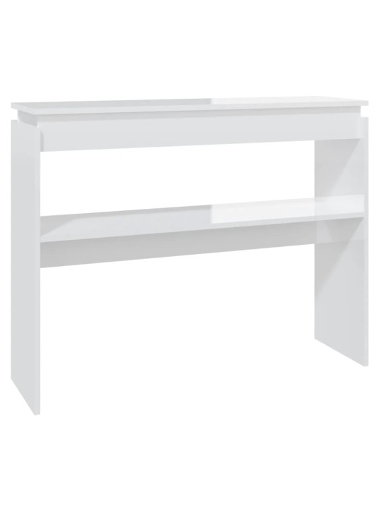 Konzolový stolek bílý vysoký lesk 102x30x80 cm kompozitní dřevo