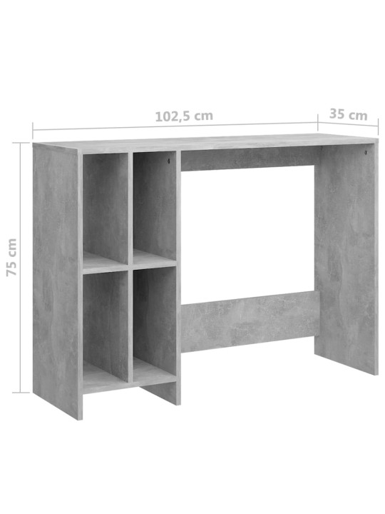 Stůl na notebook betonově šedý 102,5x35x75 cm kompozitní dřevo