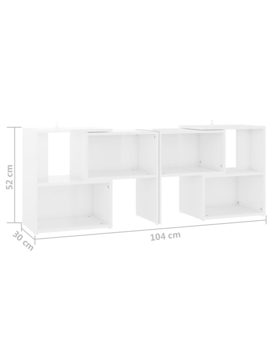 TV skříňka bílá s vysokým leskem 104x30x52 cm kompozitní dřevo