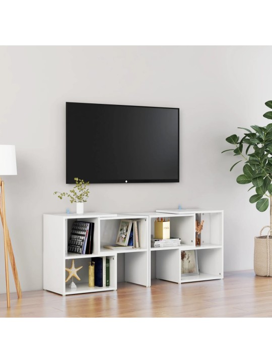 TV skříňka bílá s vysokým leskem 104x30x52 cm kompozitní dřevo