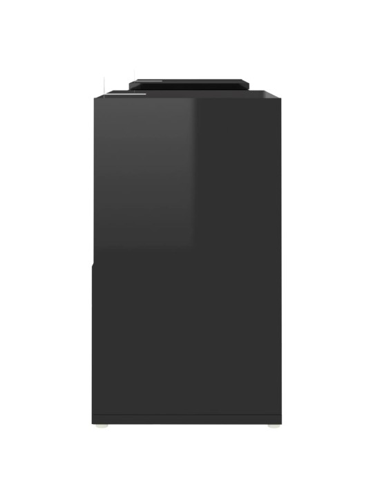 TV skříňka černá s vysokým leskem 104x30x52 cm kompozitní dřevo
