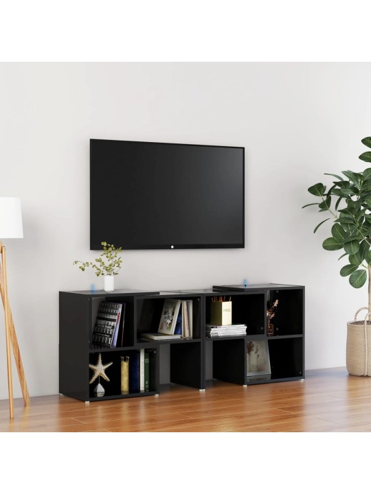 TV skříňka černá s vysokým leskem 104x30x52 cm kompozitní dřevo