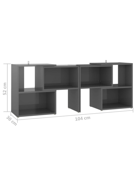 TV skříňka šedá s vysokým leskem 104x30x52 cm kompozitní dřevo