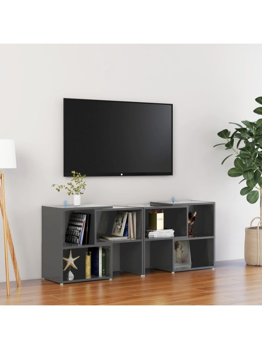 TV skříňka šedá s vysokým leskem 104x30x52 cm kompozitní dřevo