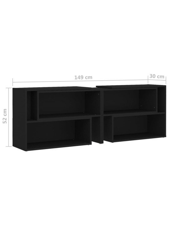 TV skříňka černá 149 x 30 x 52 cm kompozitní dřevo