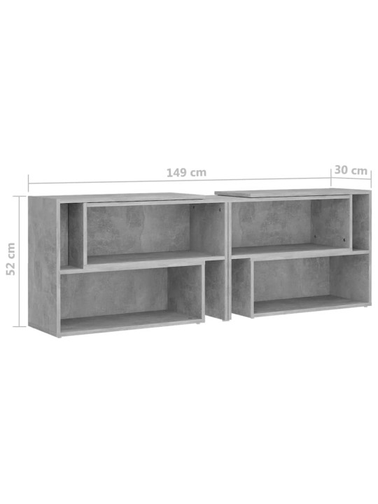 TV skříňka betonově šedá 149 x 30 x 52 cm kompozitní dřevo