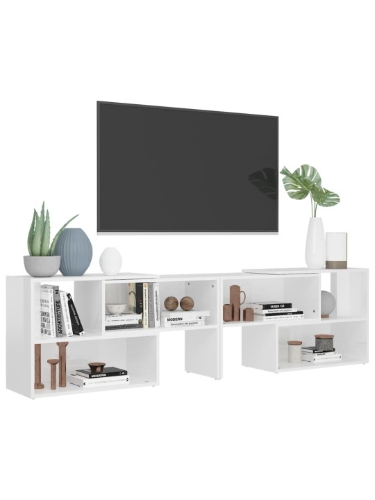 TV skříňka bílá s vysokým leskem 149x30x52 cm kompozitní dřevo