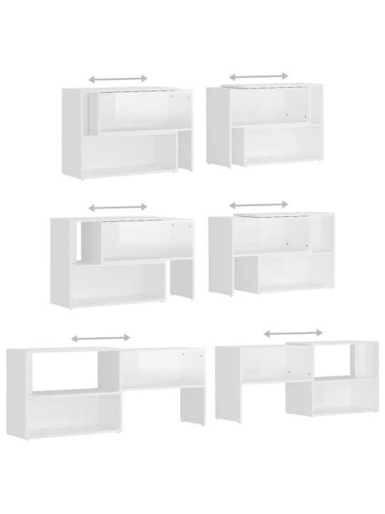 TV skříňka bílá s vysokým leskem 149x30x52 cm kompozitní dřevo
