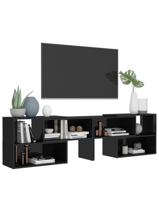 TV skříňka černá s vysokým leskem 149x30x52 cm kompozitní dřevo