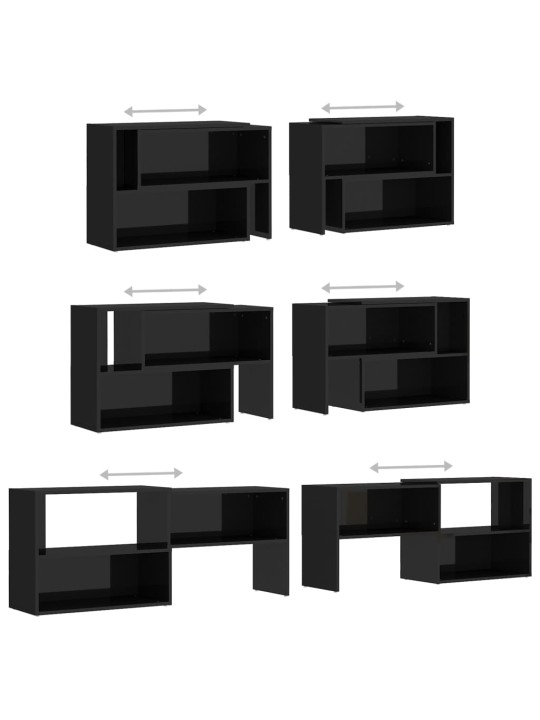 TV skříňka černá s vysokým leskem 149x30x52 cm kompozitní dřevo
