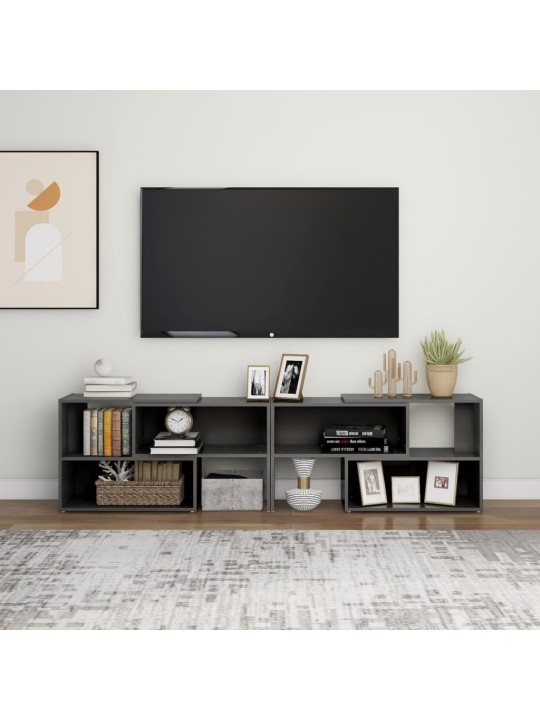 TV skříňka šedá s vysokým leskem 149x30x52 cm kompozitní dřevo