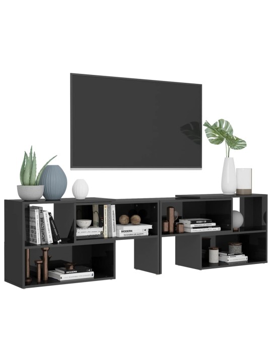 TV skříňka šedá s vysokým leskem 149x30x52 cm kompozitní dřevo