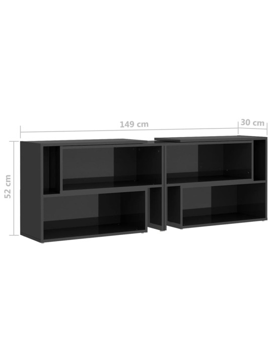 TV skříňka šedá s vysokým leskem 149x30x52 cm kompozitní dřevo