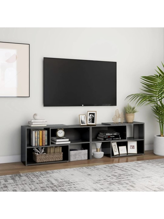 TV skříňka šedá s vysokým leskem 149x30x52 cm kompozitní dřevo