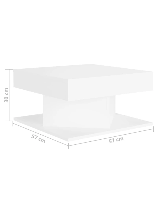 Konferenční stolek bílý 57 x 57 x 30 cm kompozitní dřevo