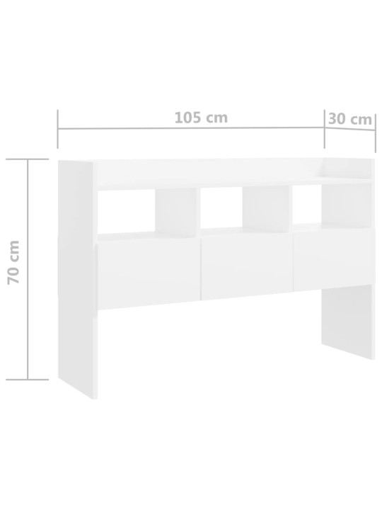 Příborník bílý 105 x 30 x 70 cm kompozitní dřevo