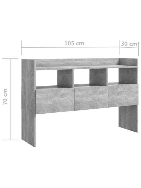 Příborník betonově šedý 105 x 30 x 70 cm kompozitní dřevo