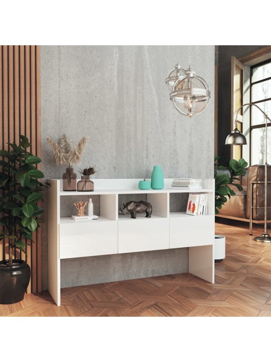 Příborník bílý s vysokým leskem 105x30x70 cm kompozitní dřevo