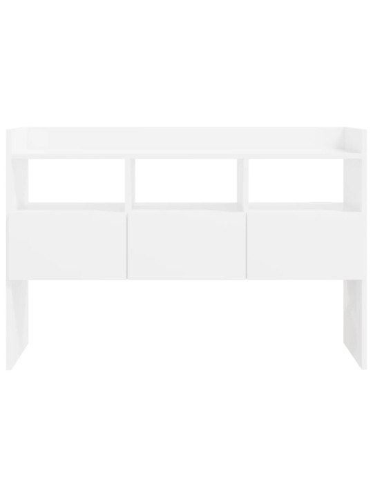 Příborník bílý s vysokým leskem 105x30x70 cm kompozitní dřevo