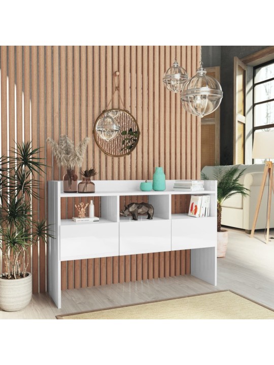 Příborník bílý s vysokým leskem 105x30x70 cm kompozitní dřevo