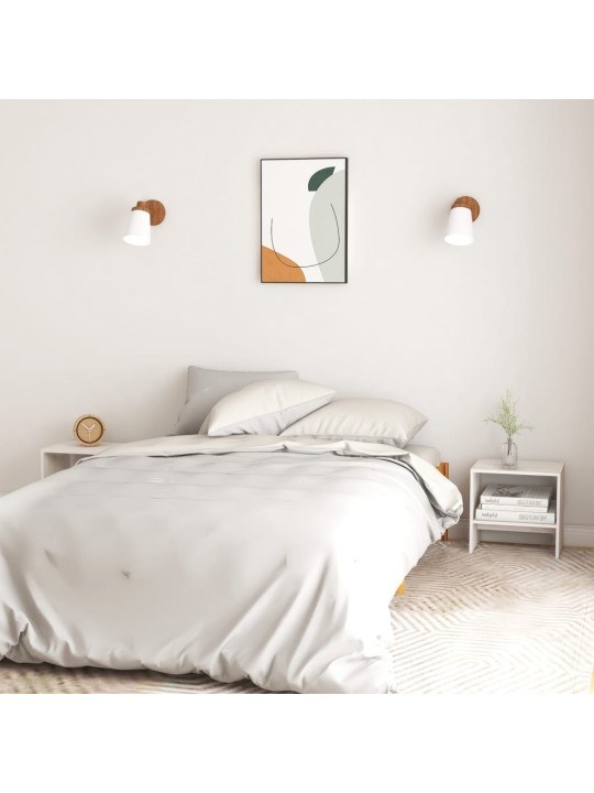 Noční stolky 2 ks bílé 40 x 30,5 x 40 cm masivní borové dřevo