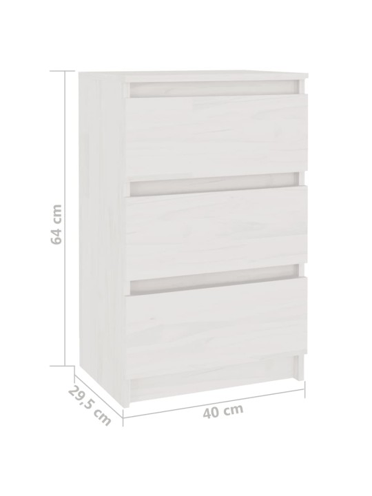Noční stolky 2 ks bílé 40 x 29,5 x 64 cm masivní borové dřevo