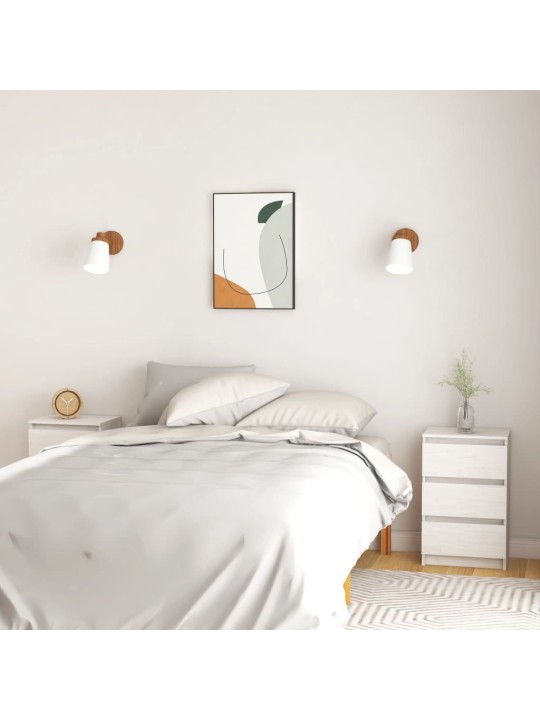 Noční stolky 2 ks bílé 40 x 29,5 x 64 cm masivní borové dřevo