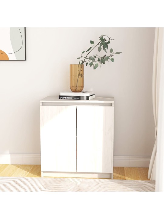 Odkládací skříňka bílá 60 x 36 x 65 cm masivní borové dřevo