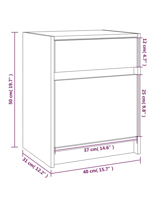 Noční stolky 2 ks 40 x 31 x 50 cm masivní borové dřevo