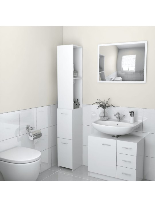 Koupelnová skříňka bílá 25x26,5x170 cm kompozitní dřevo