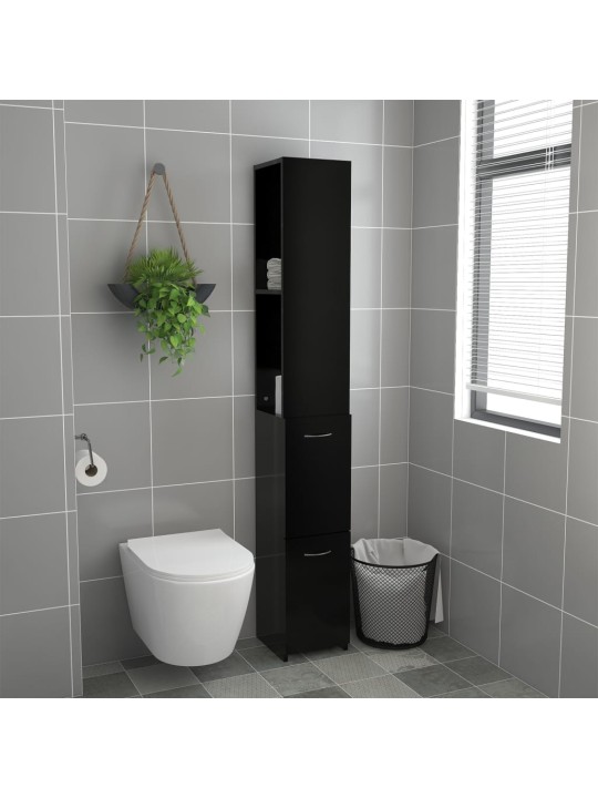 Koupelnová skříňka černá 25x26,5x170 cm kompozitní dřevo