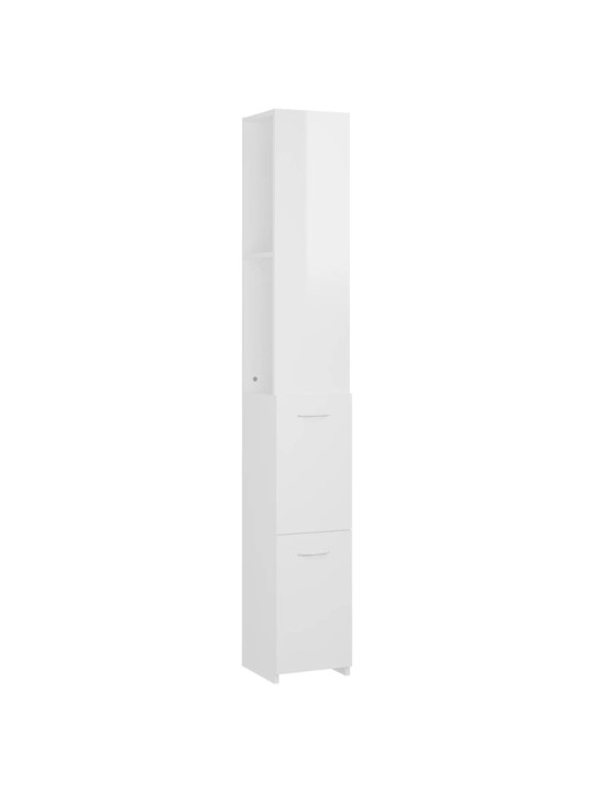 Koupelnová skříňka lesklá bílá 25x26,5x170 cm kompozitní dřevo