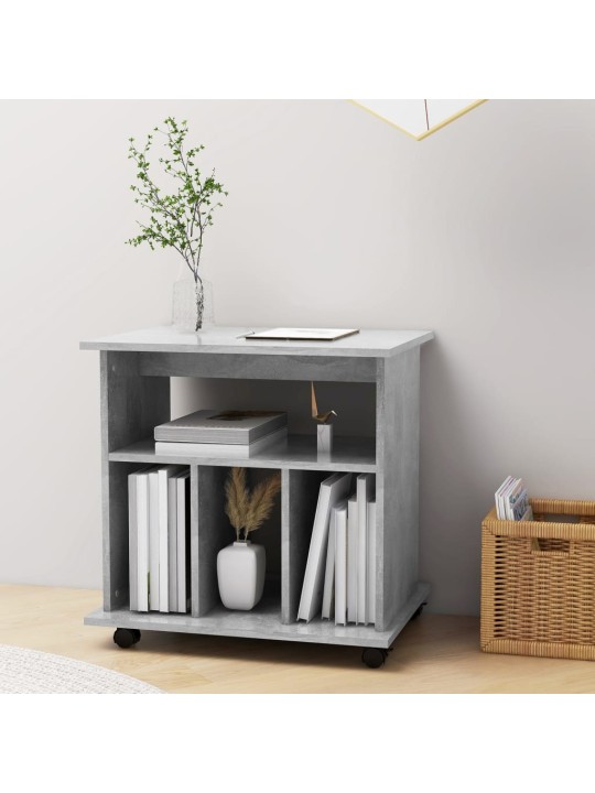Skříňka na kolečkách betonově šedá 60x45x60 cm kompozitní dřevo