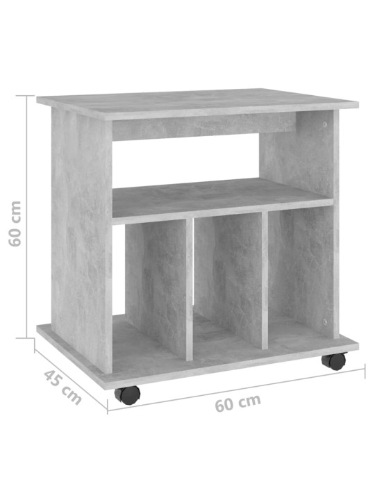 Skříňka na kolečkách betonově šedá 60x45x60 cm kompozitní dřevo