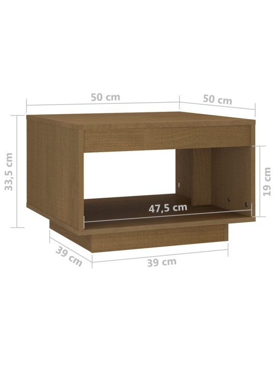 Konferenční stolek medově hnědý 50x50x33,5 cm masivní borovice