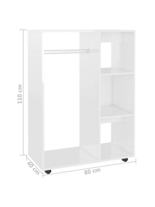 Šatní skříň bílá s vysokým leskem 80x40x110 cm kompozitní dřevo